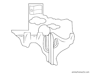 map of texas coloring page