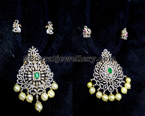 Black Thread with Diamond pendants