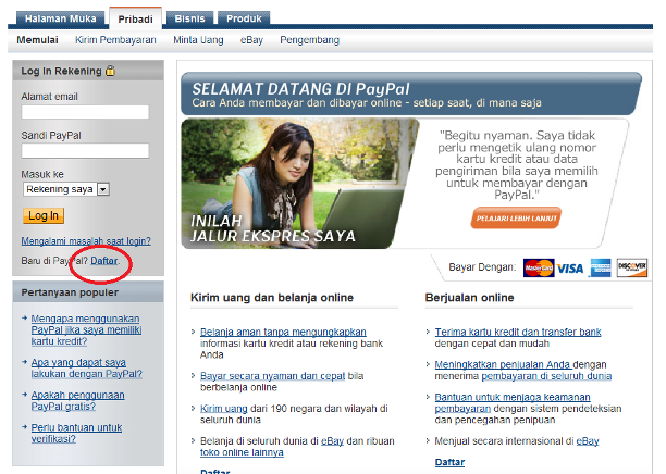 membuat akun paypal