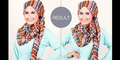 tutorial hijab pashmina tribal