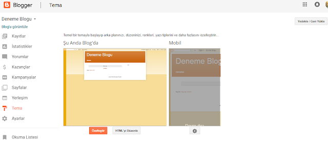 Blogger Tema Kodları Kişileştirme