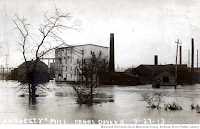 Black & white landscape, ‘Hardestys Mill, Canal Dover, O., 27 March 1913. Retrieved 2023 from Dover Historical Society Archives, Dover Public Library.