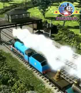 Thomas the tank engine Gordon the big express engine and Misty Island Ferdinand logging locomotive