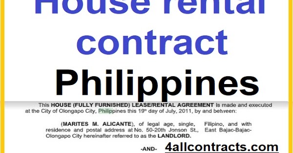 Simple House Rental Contract Philippines Templates In Pdf And Doc Sample Contracts