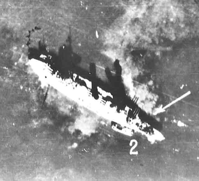 Luftwaffe aerial photograph of the damaged Soviet battleship Oktyabrskaya Revolutsiya in Kronstadt 23 September 1941 worldwartwo.filminspector.com