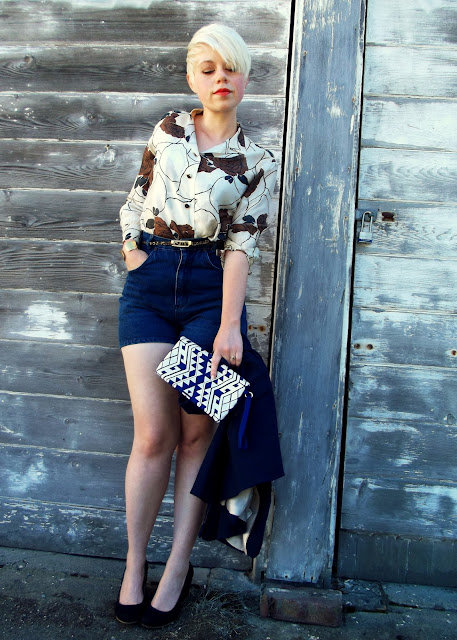 vintage, blouse, seattle street style, summer, fashion, blonde, short hair, fleur d'elise