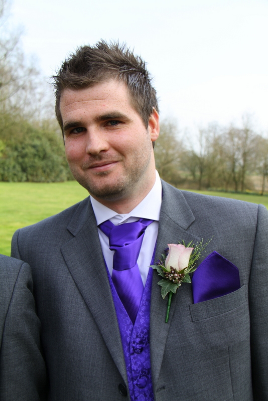 The Groom 39s Men had Memory Lane Roses with Lavender and Rosemary pinned into