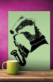  Badger Saxophone metal print