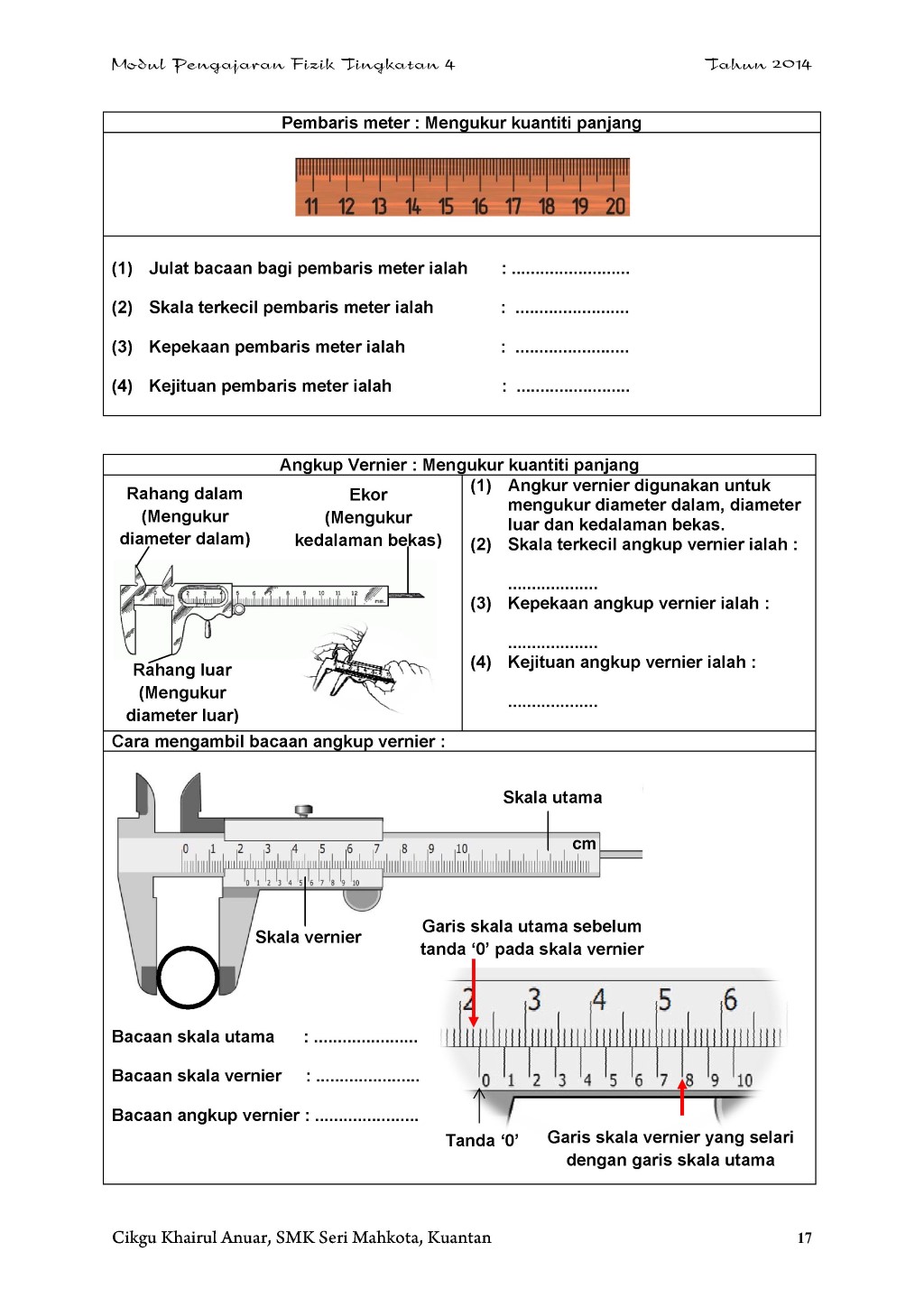 Contoh Soalan Amali Fizik - Persoalan u