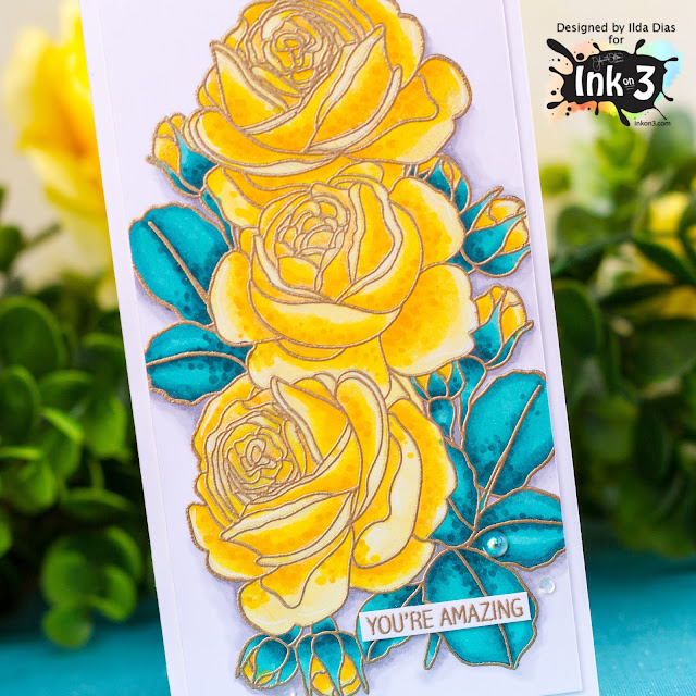 Triple Rose, Mini Slimline, Friendship Card,Ink On 3,Card Making, Stamping, Die Cutting, handmade card, ilovedoingallthingscrafty, Stamps, how to,