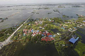 flooded area in Ayutthaya