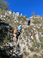 A tricky part to reach the summit of Monte Cornagera