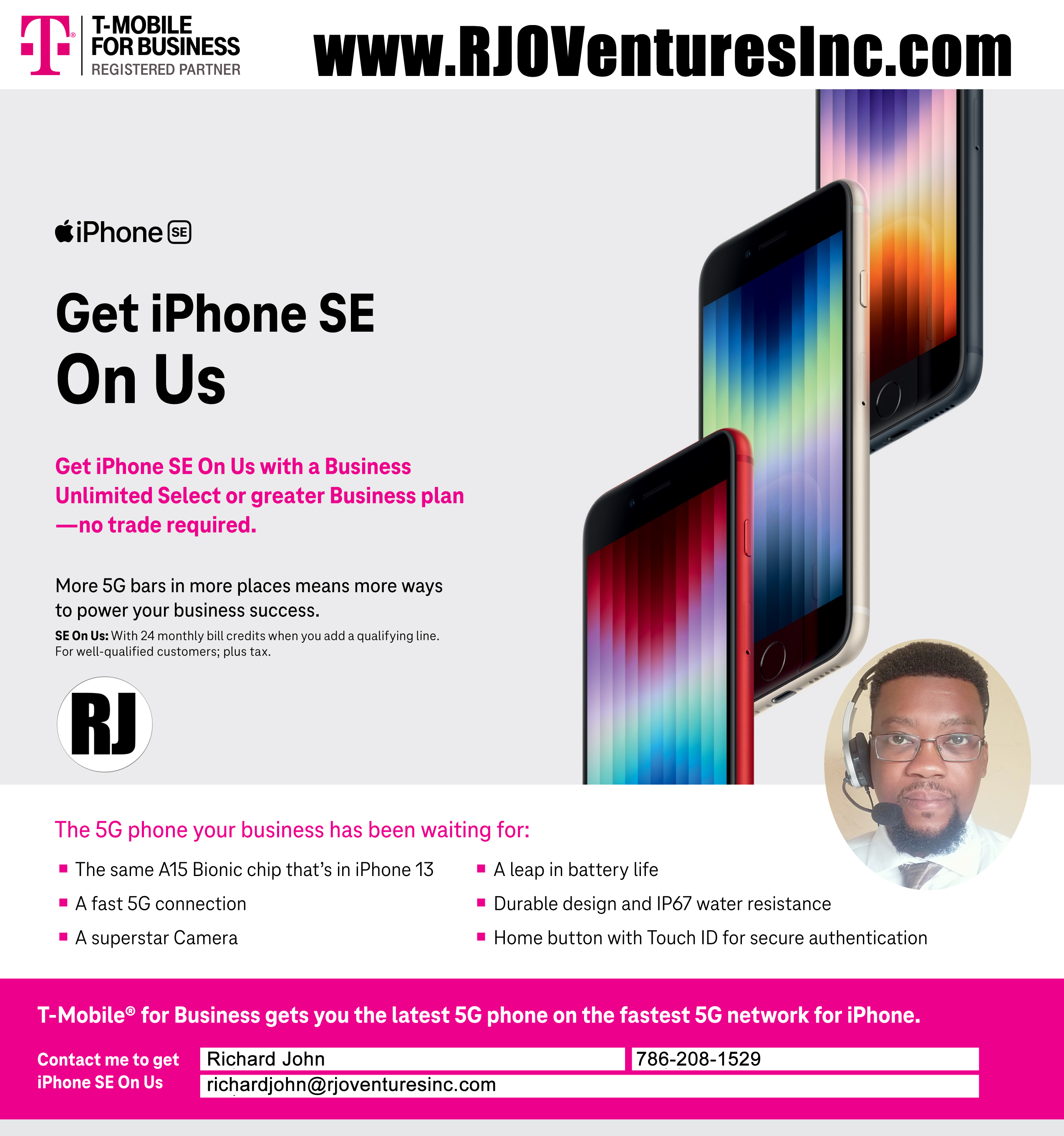 Get iPhone SE On Us | T-Mobile | [RJOVenturesInc.com]