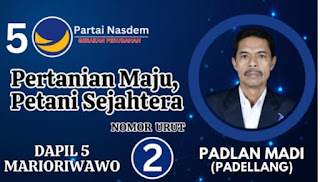 Salah Satu Kunci Sukses Mendapat Dorongan Masyarakat, Padlan Madi Bacaleg No.Urut,( 2) Dapil (5) Marioriwawo Fraksi Partai NasDem Mempersiapkan Visi Dan Misinya