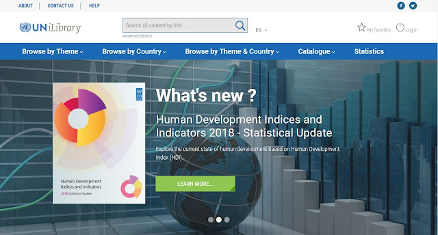 Screen shot of UN iLibrary front page