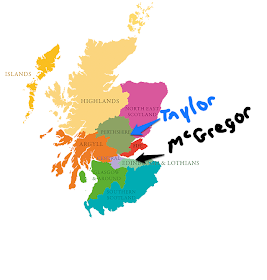 Climbing My Family Tree: Map of Scotland & my people's home areas