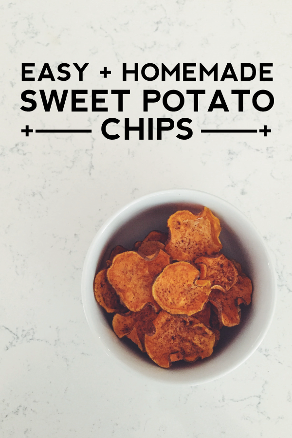 easy + homemade sweet potato chips.