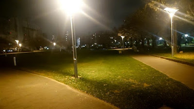 夜の錦糸公園。意外と明るい