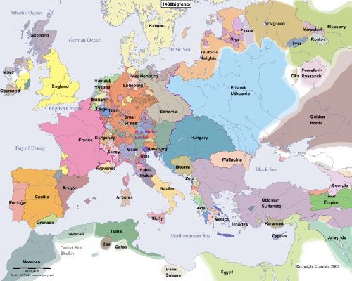 Europe 1400 Map