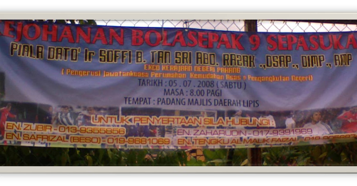 Cerita dari Lipis: Kejohanan Bolasepak 9 Sebelah Lipis