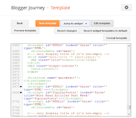 Blogger Widget codes, first line at the very top