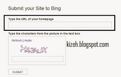 Tampilan submit website bing webmaster 