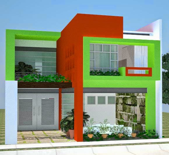 Contoh Kombinasi Cat Rumah Minimalis Warna Hijau