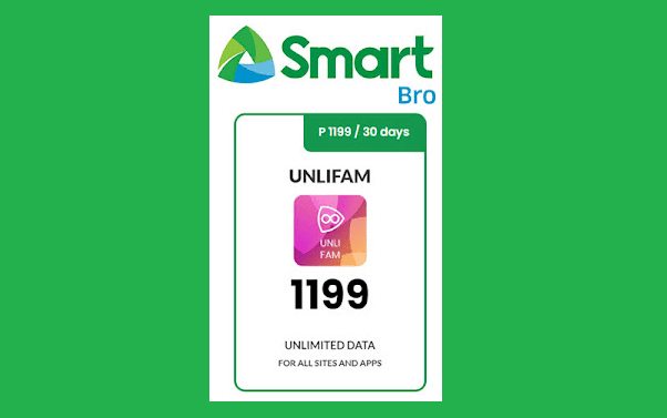 Smart Bro UNLI FAM 1199 Promo: Unlimited data for 30 days