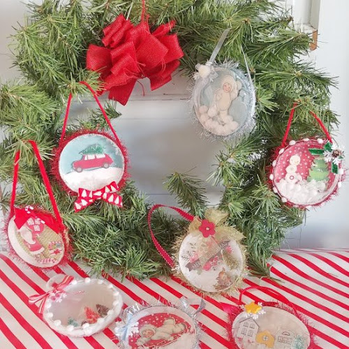 Snow Globe Ornaments From Recycled Ice Cream Lids!