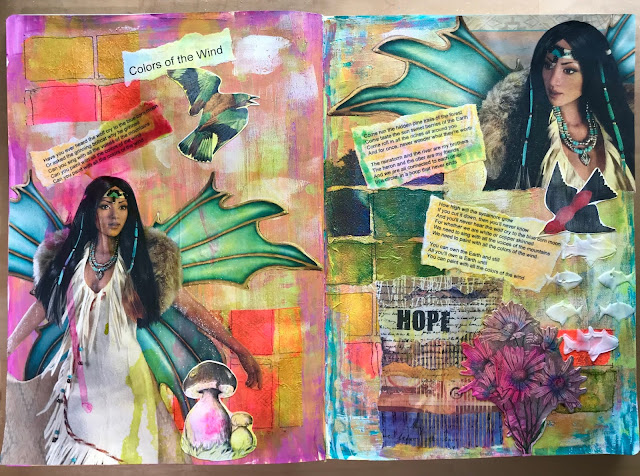 Alice Hendon, collage work in progress in my XL Leda Sketchbook