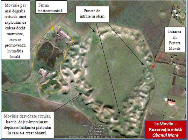 La Movile - vedere aeriana Google Earth - Rezervatia Obanul Mare