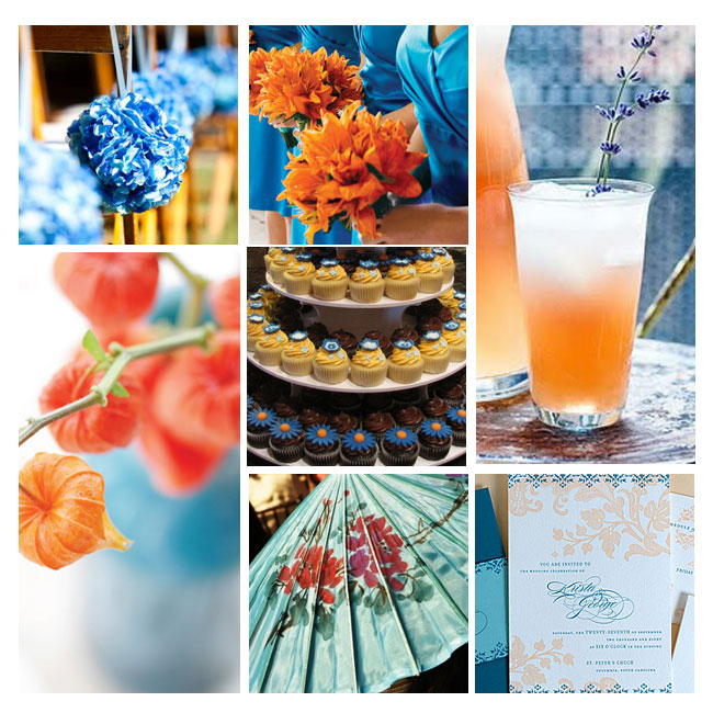 A Tangerine Blue Inspired Wedding The combination of orange blue has 