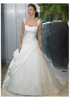 Organza and SatinLace Wedding Dress With Straps