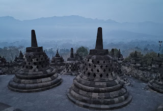 Indonesia, Isla de Java, Borobudur.