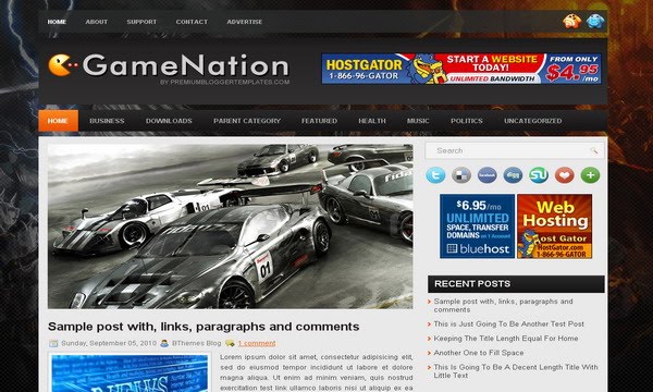 GameNation Blogger Template