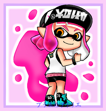 プラムのアトリエ スプラトゥーン2 インクリング ガール イカ 私服ver 夏服 帽子 ミニキャラ ちびキャラ イラスト プラムのアトリエ スプラトゥーン2 インクリング ガール イカ 私服ver 夏服 帽子 ミニキャラ ちびキャラ イラスト