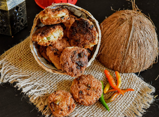 Narkeler bora, Narkeler recipe,Bengali dish, coconut fritters,snacks,Narkel naru