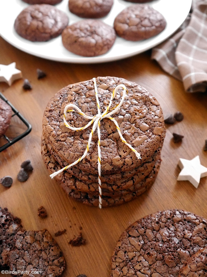 Cookies Brownie au Chocolat Sans Gluten - ces délicieux biscuits sont si faciles à préparer, parfaits pour Noël ou à offrir comme cadeaux comestibles!