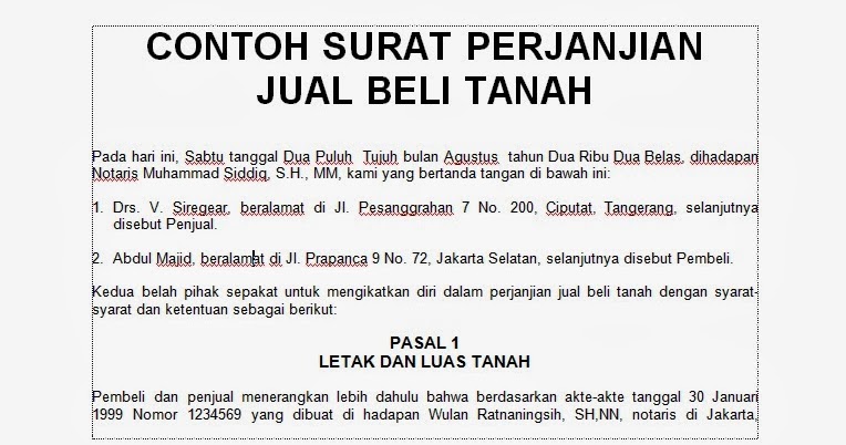 Budidaya Burung: [.doc] CONTOH SURAT PERJANJIAN JUAL BELI 