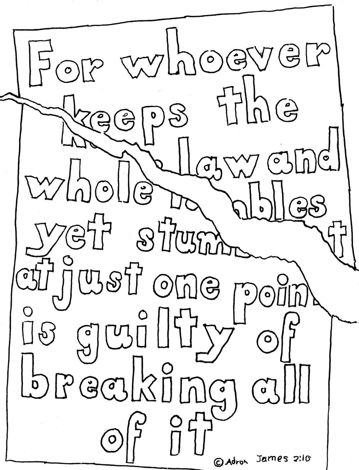 Download Coloring Pages for Kids by Mr. Adron: James 2:10 Print And ...