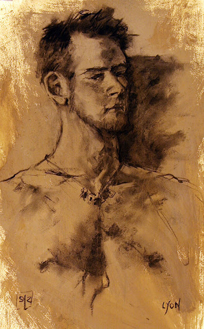 life drawing, vine charcoal on gessoed paper, by Shannon Reynolds