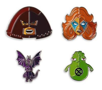 MondoCon 4 Exclusive Marvel X-Men Artist Series Portrait Enamel Pins by Tom Whalen x Mondo