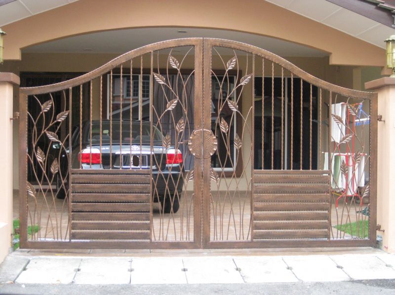 New home designs latest.: Modern homes iron main entrance gate designs