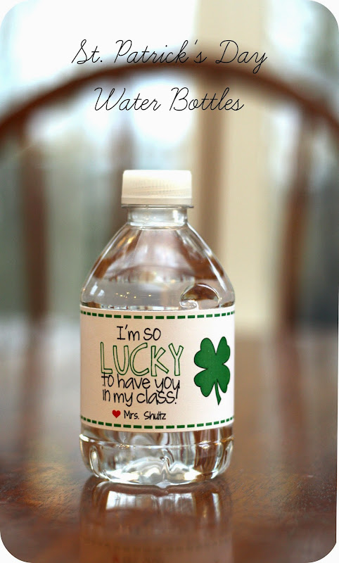 Personalized st. patrick's day water bottles