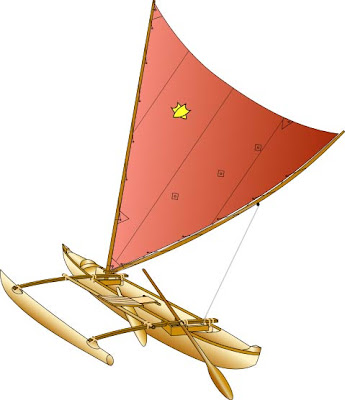 Build your own 18' (5.4M) outrigger sailing canoe