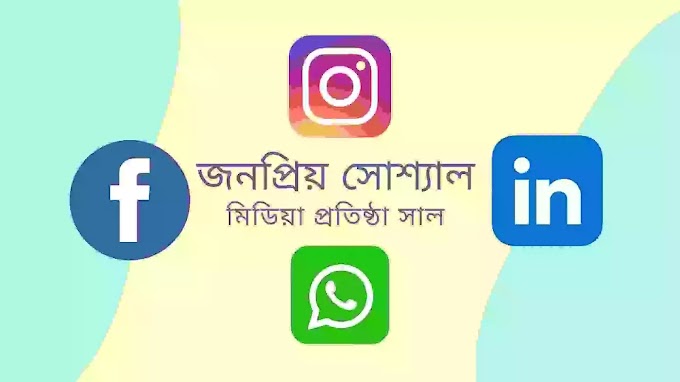 চলুন জেনে নেই  বিশ্বে জনপ্রিয় সোশ্যাল মিডিয়া গুলোর প্রতিষ্ঠার সাল