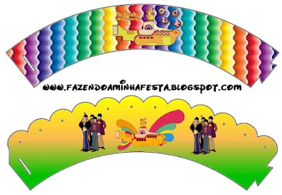 Beatles Yellow Submarine Free Printable Wrappers Cupcake.