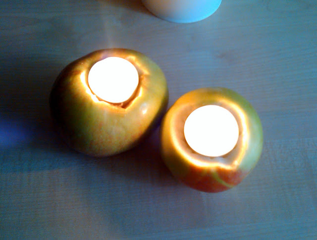 DIY Świecznik z jabłek