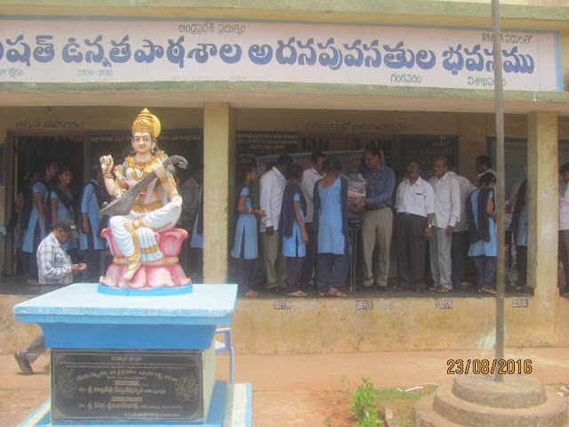 Gangavaram Port provides school infrastructure along with note books & Stationery to students