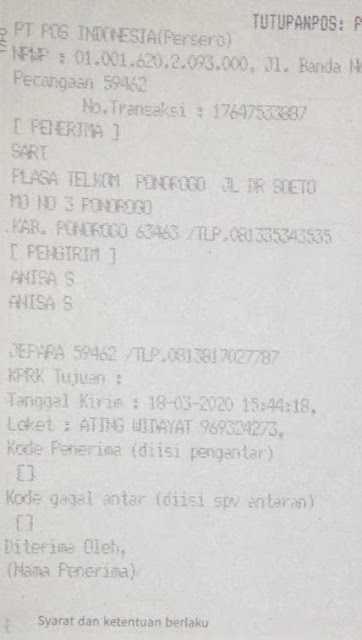 Testimoni Pengiriman Benih Padi GEPTAS - 85 HST @5kg ke Jawa Timur